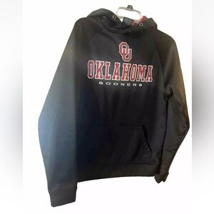 Colosseum Hoodie Embroidered OU Oklahoma Sooners Black Red sweatshirt Men Small